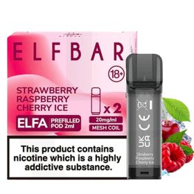 Elf Bar Prefilled Pods ELFA 600 - Strawberry Raspberry Cherry Ice 20mg